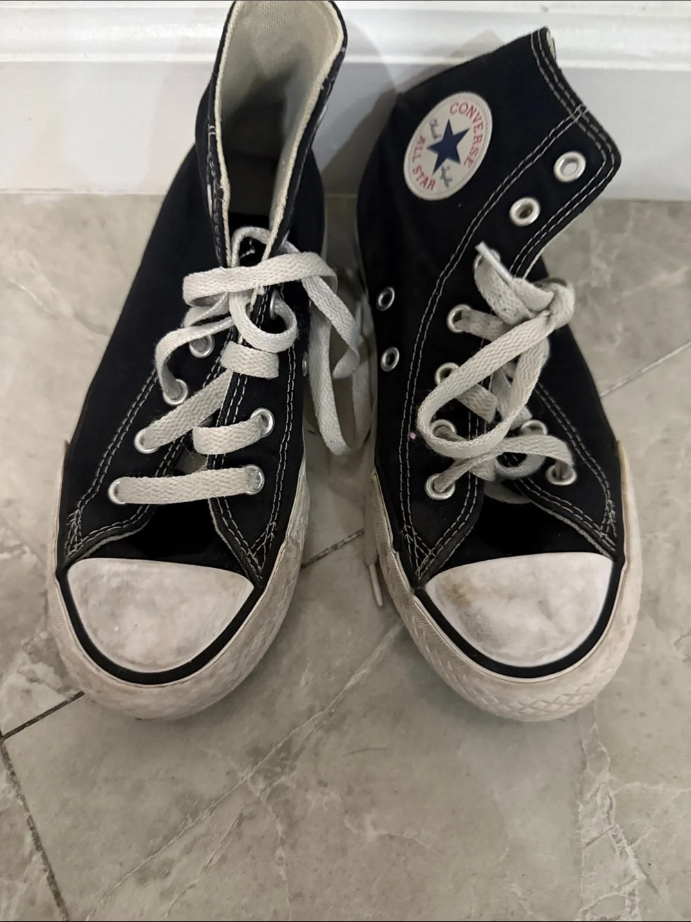 Converse Kids Black High-Top Sneakers with White Accents